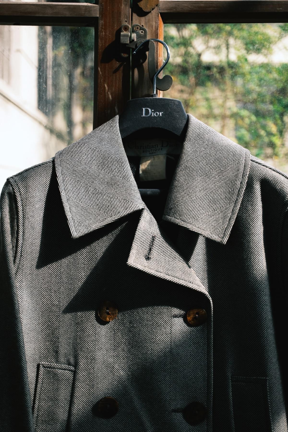 Paris Boutique 1990年代 灰色內裡皮革大衣外套