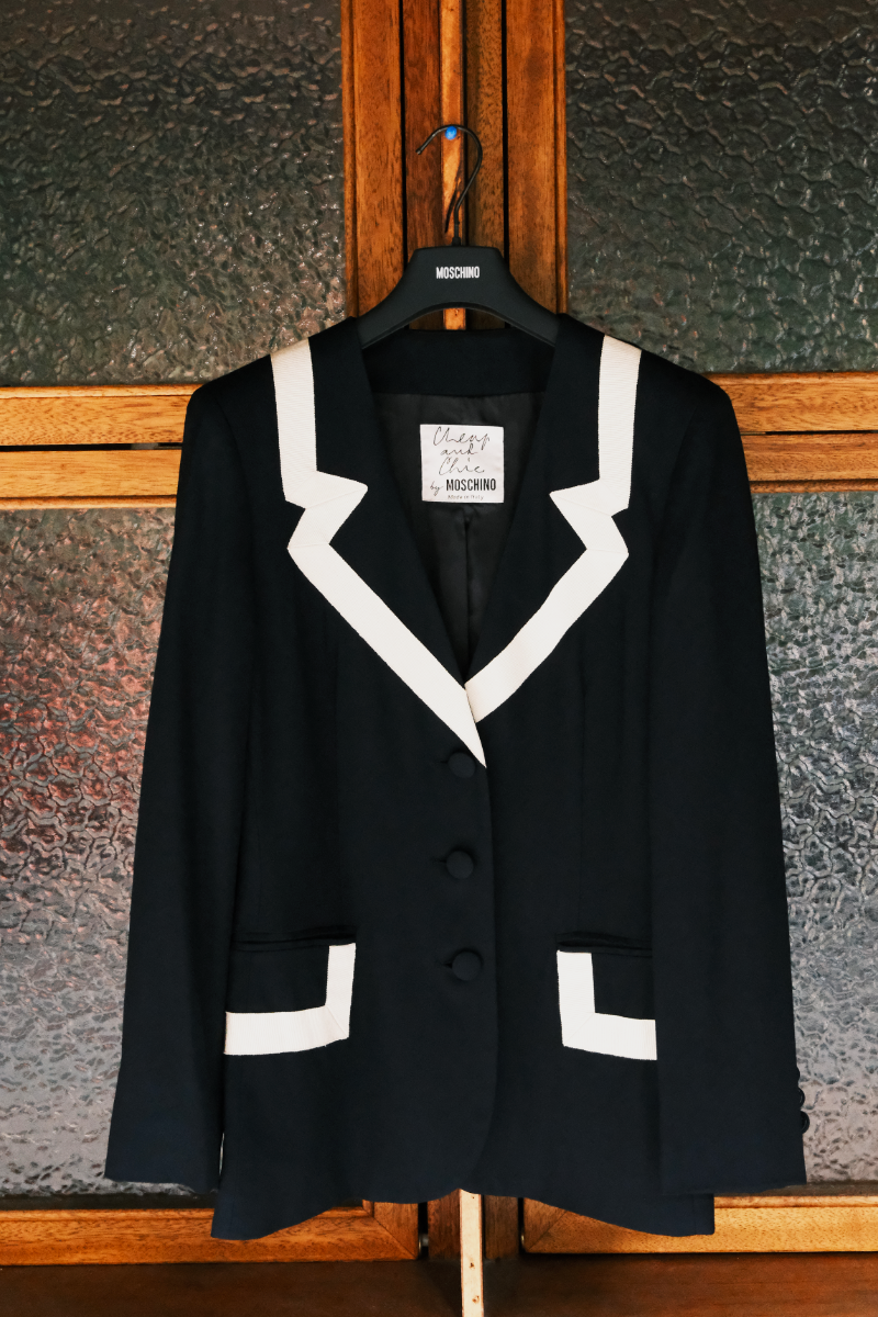 Moschino Cheap and Chic 1990s 漫畫風撞色滾邊西裝外套