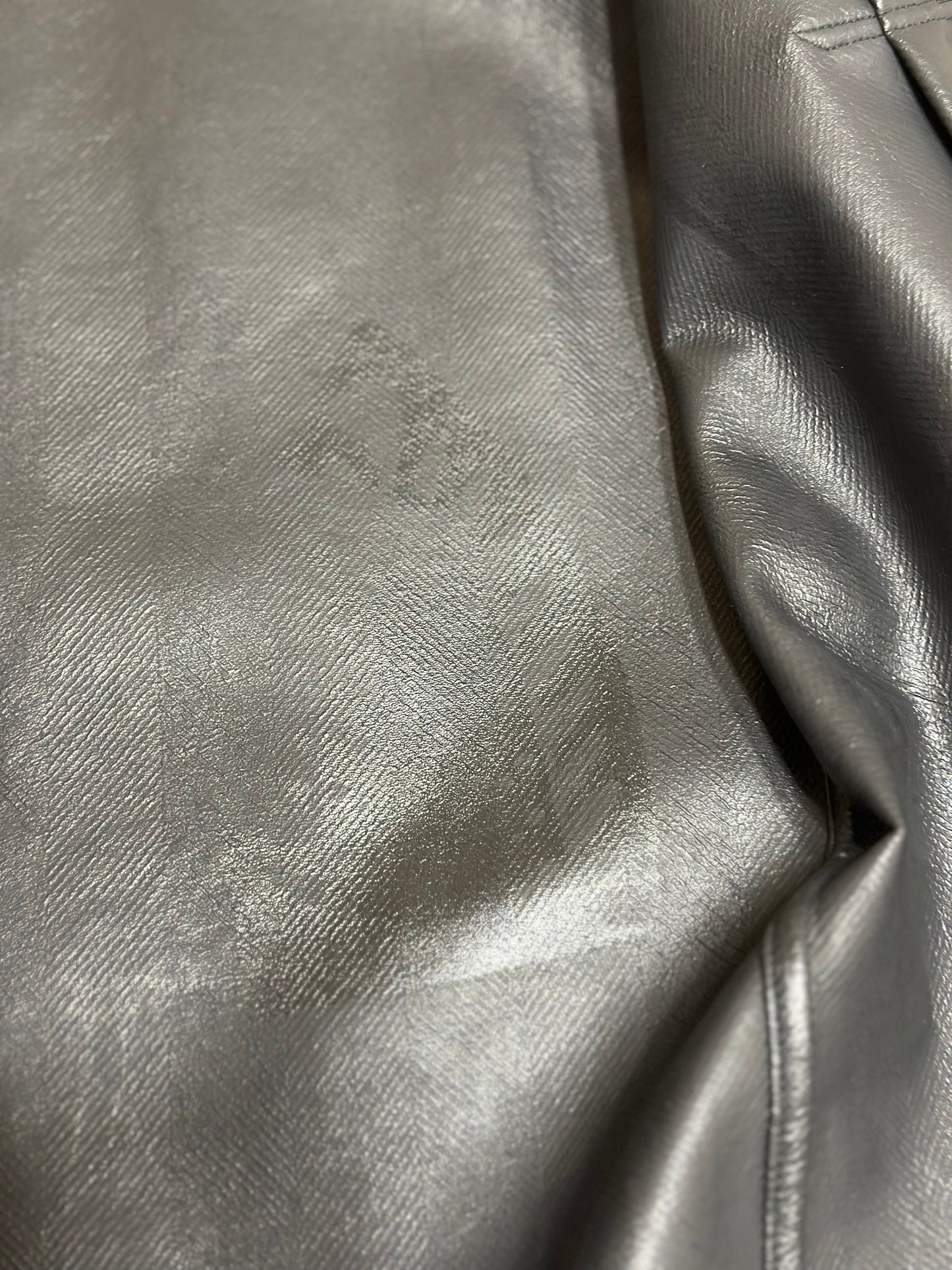 Paris Boutique 1990年代 灰色內裡皮革大衣外套