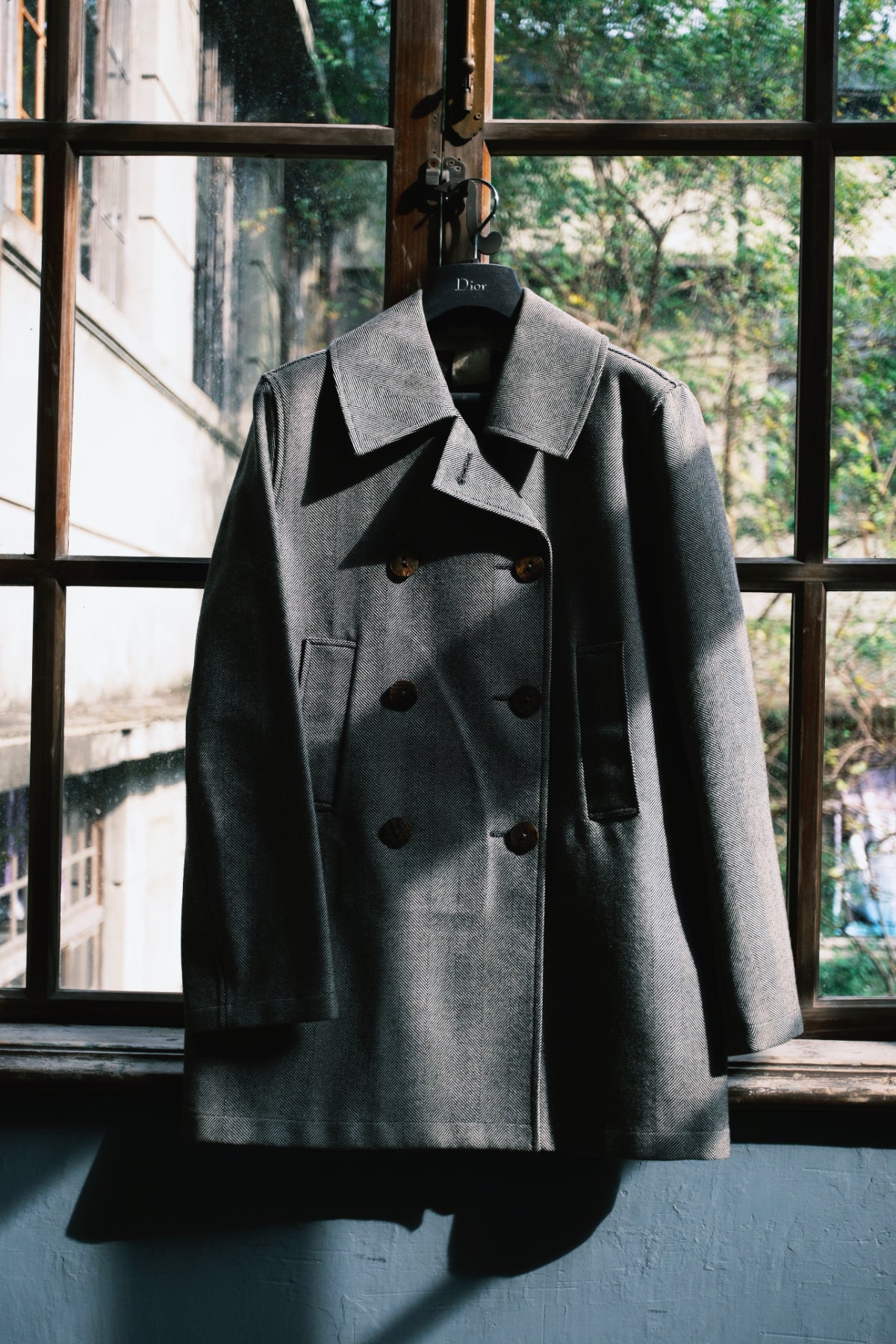 Paris Boutique 1990年代 灰色內裡皮革大衣外套